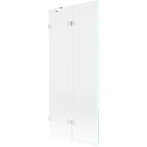 Sprchové dvere MEXEN/S - Lunar vaňová zástena 2-krídlová ľavá 80 x 150, transparent, biela 897-080-100-20-00-L