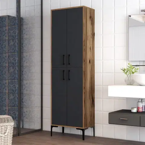 Šatňové skrine Viacúčelová skrinka Berlin A - Walnut, Anthracite
