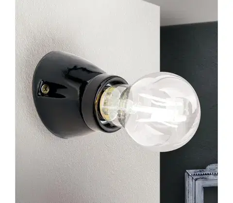 Svietidlá Orion - Nástenné svietidlo FROST 1xE27/60W/230V čierne WA 2-1367 schwarz/Kera