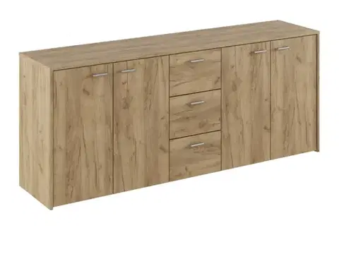 Komody KONDELA Hugos 180 štvordverová komoda so zásuvkami dub artisan