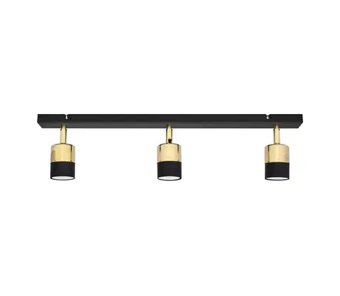 Svietidlá  LED Bodové svietidlo TUBSSON 3xGU10/4,8W/230V čierna/zlatá R-L 1166/3 BK+GO