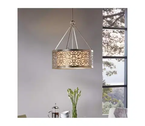 Svietidlá Elstead Feiss FE-ARABESQUE4 - Luster na tyči ARABESQUE 4xE27/60W/230V zlatý FE-ARABESQUE4