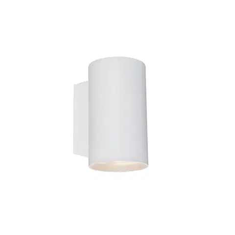 Nástenné osvetlenie Moderná nástenná lampa biela okrúhla 2-svetlá - Sandy