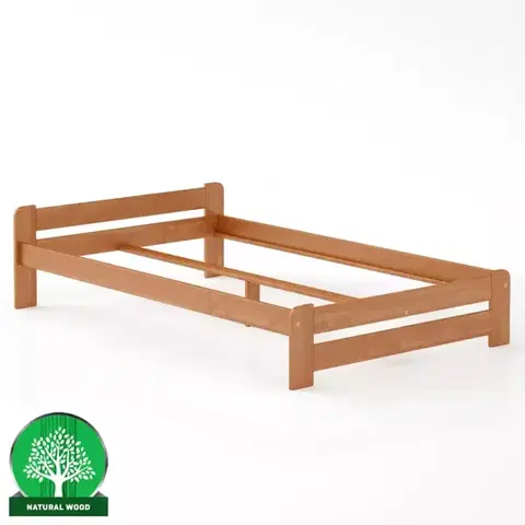 Drevené postele Posteľ borovica LK099–140x200 jelša