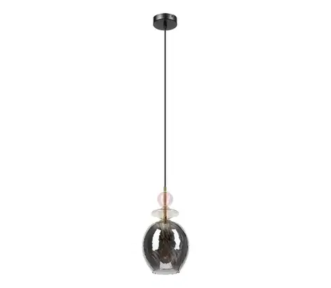 Svietidlá  Luster na lanku VELLO 1xE27/15W/230V čierna/dymová ružová/béžová/čierna LM-1.308/ROSE