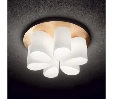 Svietidlá Ideal Lux - Stropné svietidlo DAISY 6xE27/52W/230V pr. 60 cm zlatá/biela 247779
