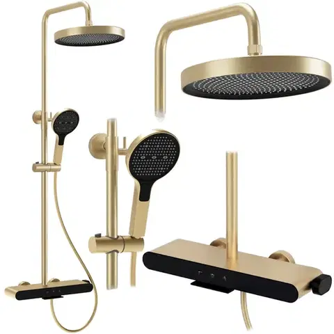 Kúpeľňové batérie REA REA - Sprchový set Farel Brush Gold REA-P0355