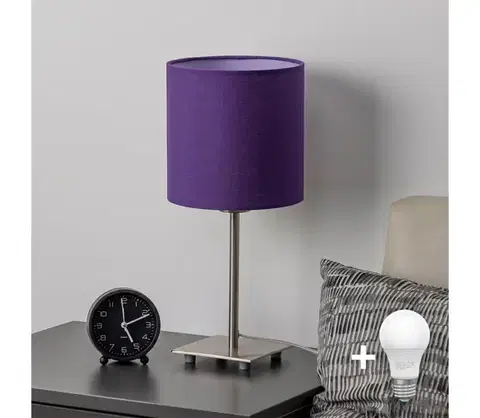 Lampy BRILAGI - LED Stolová lampa NUBILA 1xE27/60W/230V fialová EG32509+BG1580
