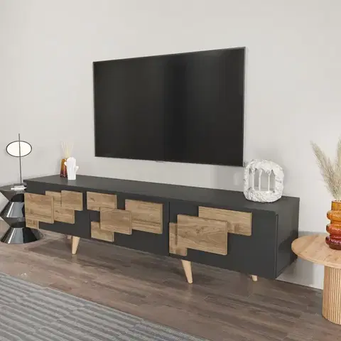 TV stolíky TV stolík 3 D - Anthracite, Walnut