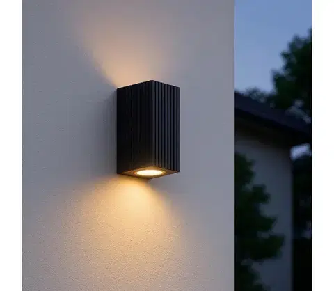 Svietidlá Brilliant - Vonkajšie nástenné svietidlo JELANI 2xGU10/10W/230V IP44 čierna 40916/06