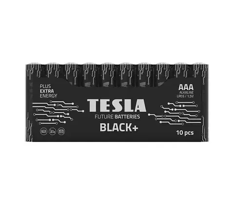 Predlžovacie káble Tesla Batteries - 10 ks Alkalická batéria AAA BLACK+ 1,5V 1200 mAh 8594183396682