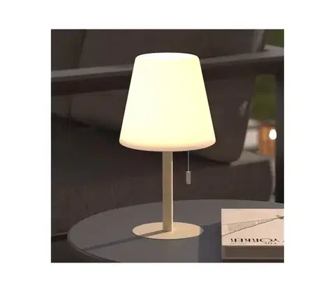 LED osvetlenie Atmosphera - LED RGB Nabíjacia vonkajšia stolná lampa ZACK LED/3,7V IP44 béžová 202608D