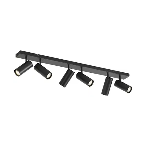 Stropné osvetlenie Moderné stropné svietidlo čierne 102 cm 6-svetiel nastaviteľné - Renna