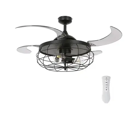 Ventilátory FANAWAY 212920 - LED Stropný látor INDUSTRI 3xE27/4W/230V čierna + DO 212920