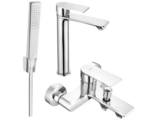 Sprchy a sprchové panely MEXEN/S - Royo R72 Set umývadlové a vaňové batérie s príslušenstvom, chróm 72213R72-00