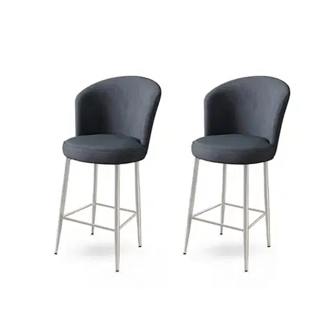 Barové stoličky Bar Stool Set (2 Pieces) Fora - Anthracite, Chrome