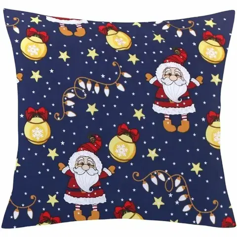 Vankúše Bellatex Vianočný vankúš s obliečkou Santa modrý,45 × 45 cm