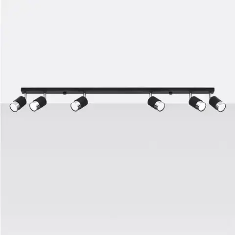 Lampy do obývačky Stropné bodové svietidlo Nero 6 A-1068 čierna/chróm