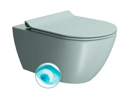 Záchody GSI - PURA závesná WC misa, Swirlflush, 36x55cm, ghiaccio dual-mat 881515