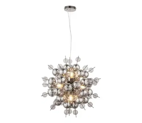 Svietidlá Endon 81583 - Luster na lanku JOULES 9xE14/7W/230V lesklý chróm/dymová 81583