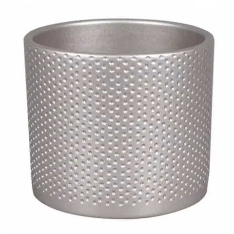 Záhrada Obal na kvetináč Zeus Dots 15 cm sivý