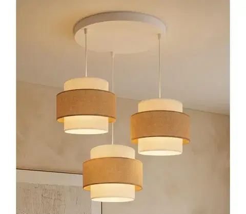 Svietidlá BRILAGI - Závesný luster SPACE 3xE27/60W/230V priemer 40 cm béžová/krémová 8590828052630