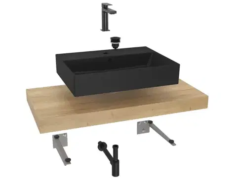 Kúpeľňový nábytok Koupelnová sestava SAT s deskou pod umyvadlo Dolce 100x8x50 cm dub halifax KSETDO15 KSETDO15