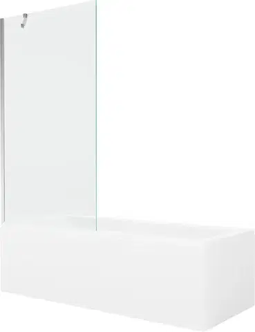Sprchové dvere MEXEN/S - Cubik obdĺžniková vaňa 170 x 70 cm s panelom + vaňová zástena 90, transparent, chróm 550317070X9509000001