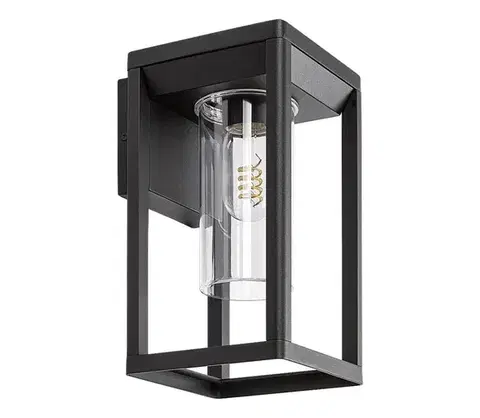 Svietidlá Rabalux 77085 - Vonkajšie nástenné svietidlo ZERNEST 1xE27/15W/230V IP54 čierna 77085