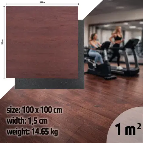 Podložky na cvičenie Záťažová podložka inSPORTline Luxteko Flat 100x100x1,5 cm drevo