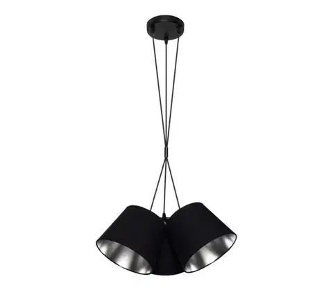 Svietidlá  Luster na lanku ZOMA 3xE27/60W/260V čierna/lesklý chróm 0660