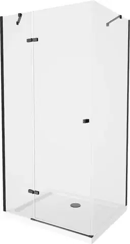 Vane MEXEN/S - Roma sprchovací kút 70x100, transparent, čierna + biela vanička so sifónom 854-070-100-70-00-4010B