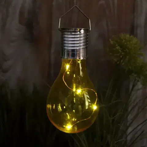 Solárne dekoračné lampy Solárna lampa GLE90899 LED – METAL, D:  8cm, H: 15cm