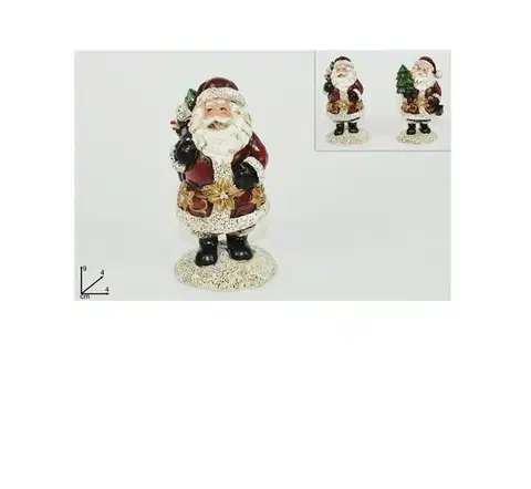 Vianočné dekorácie MAKRO - Santa 9cm rôzne druhy