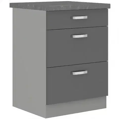 Kuchynské skrinky stojace Skrinka do kuchyne Grey 60d 3s bb sivá