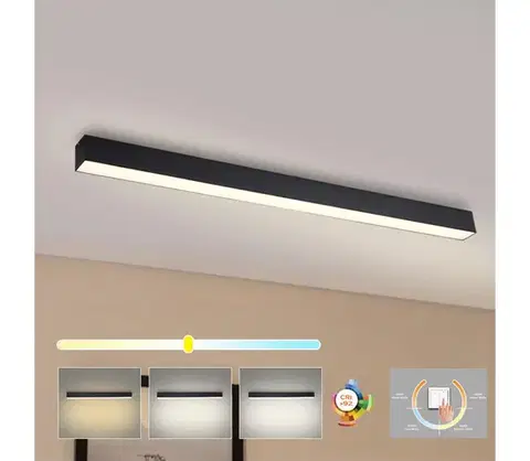 Svietidlá BRILAGI - LED Kúpeľňové stropné svietidlo SLEEKLINE LED/40W/230V čierne IP44 BRI472