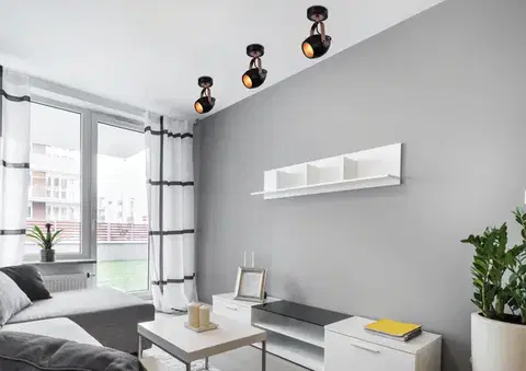 Nástenné svetlá Čierno-medená nastaviteľná nástenná lampa E14 40W Anica