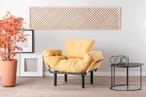 Kreslá Kreslo ušiak Nitta Single - Mustard