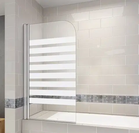 Sprchové dvere H K - Vaňová zástena S1 STRIPE 80x140cm - jednodielna sklopná, číre sklo so vzorom, varianta pravá SE-S1STRIPE-12