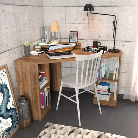 Písacie stoly Písací stôl Floating - Walnut