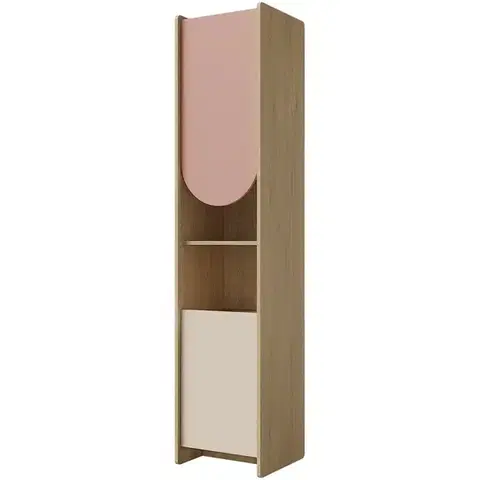 Regály Regál Lexi 5p Cremona/Macadamia/Ružová