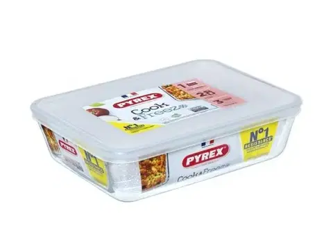 Dózy na potraviny PYREX Dóza na potraviny s vekom obdĺžniková, 22x17x6cm, 1,5L, sklo číre PYREX