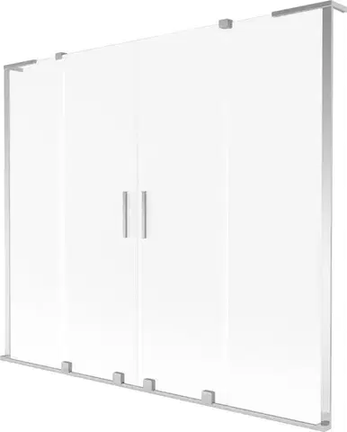 Sprchové dvere MEXEN/S - Velar L Duo dvojkrídlová posuvná vaňová zástena 200 x 150, dekor, chróm 896-200-003-32-01