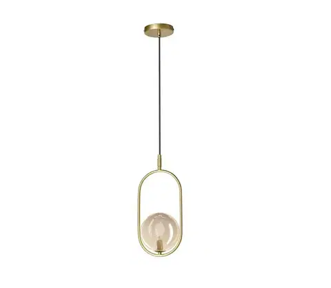 Svietidlá  Luster na lanku CORDEL 1xG9/28W/230V mosadz/dymová béžová 31-44099