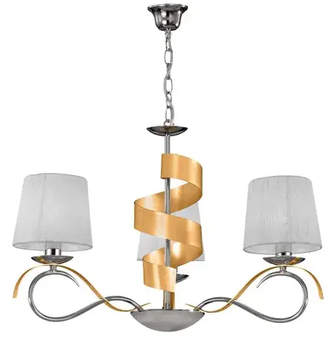 Svietidlá Závesná lampa chróm/zlatý luster 3x40W E14 Denis