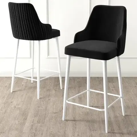 Barové stoličky Bar Stool Set (6 Pieces) Enox - Black, White