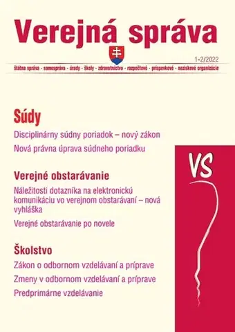Verejné právo Verejná správa 1-2/2022 – Odborné vzdelávanie a príprava, Verejné obstarávanie