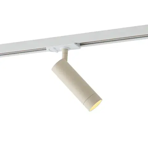 Koľajnicové svetelné systémy Moderný reflektor béžový s bielym adaptérom pre 1-fázový koľajnicový systém GU10 35mm - Iconic Jeana Luxe