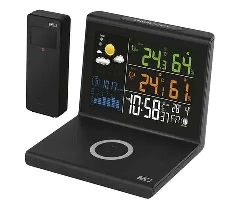Predlžovacie káble  Meteostanica s bezdrôtovým nabíjaním 5V 2xAA + 2xAAA čierna E8010