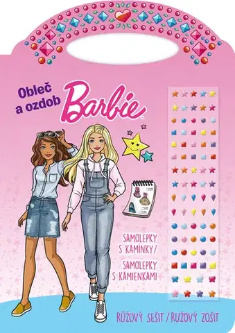 Nalepovačky, vystrihovačky, skladačky Barbie - růžový sešit/ružový zošit (CZ/SK vydanie)